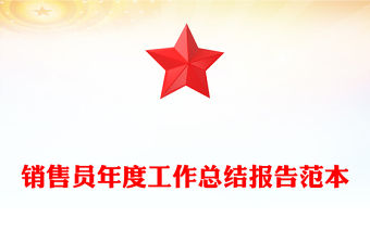 銷售員年度工作總結報告范本