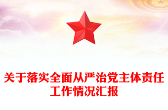 關(guān)于落實(shí)全面從嚴(yán)治黨主體責(zé)任工作情況匯報(bào)