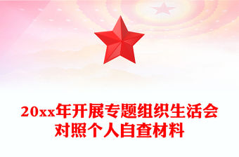 20xx年開展專題組織生活會對照個人自查材料