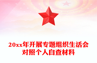 20xx年開展專題組織生活會對照個人自查材料