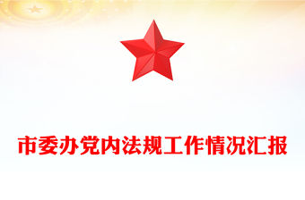 市委辦黨內法規工作情況匯報