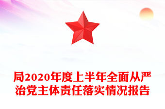 局2020年度上半年全面從嚴治黨主體責任落實情況報告