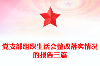 黨支部組織生活會(huì)整改落實(shí)情況的報(bào)告三篇