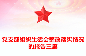 黨支部組織生活會(huì)整改落實(shí)情況的報(bào)告三篇