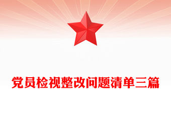 黨員檢視整改問題清單三篇
