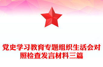 黨史學習教育專題組織生活會對照檢查發言材料三篇