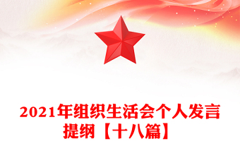 2021年組織生活會個人發(fā)言提綱【十八篇】