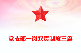 黨支部一崗雙責(zé)制度三篇