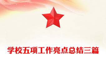 學校五項工作亮點總結三篇