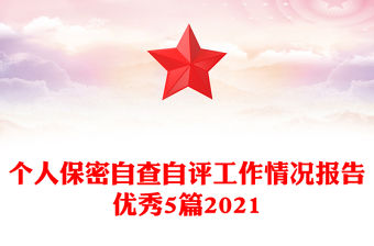 個人保密自查自評工作情況報告優秀5篇2021