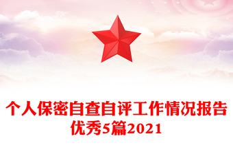 個人保密自查自評工作情況報告優(yōu)秀5篇2021