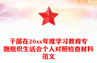 干部在20xx年度學(xué)習(xí)教育專題組織生活會(huì)個(gè)人對(duì)照檢查材料范文