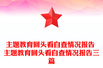 主題教育回頭看自查情況報(bào)告 主題教育回頭看自查情況報(bào)告三篇