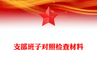 支部班子對照檢查材料