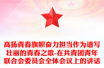 高揚(yáng)青春旗幟奮力擔(dān)當(dāng)作為譜寫壯麗的青春之歌-在共青團(tuán)青年聯(lián)合會(huì)委員會(huì)全體會(huì)議上的講話