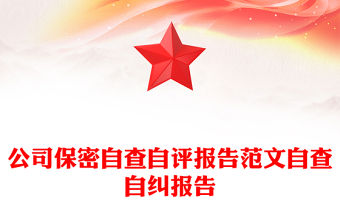 公司保密自查自評報告范文自查自糾報告