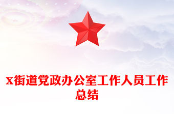 X街道黨政辦公室工作人員工作總結
