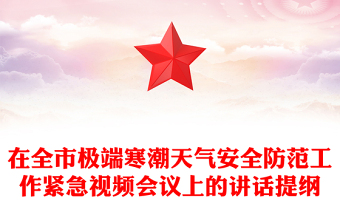在全市極端寒潮天氣安全防范工作緊急視頻會(huì)議上的講話提綱
