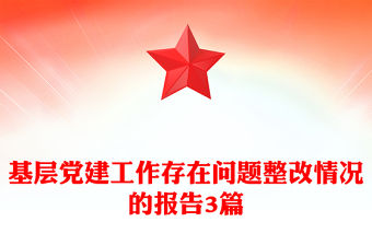 基層黨建工作存在問題整改情況的報告3篇