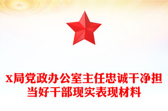 X局黨政辦公室主任忠誠干凈擔當好干部現實表現材料