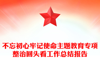 不忘初心牢記使命主題教育專項整治回頭看工作總結(jié)報告