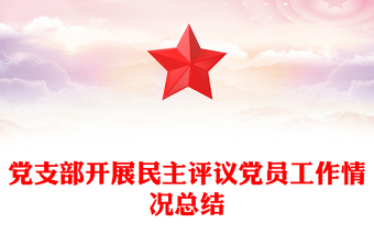 黨支部開展民主評議黨員工作情況總結(jié)