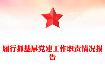 履行抓基層黨建工作職責情況報告