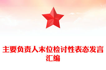 主要負責(zé)人末位檢討性表態(tài)發(fā)言匯編