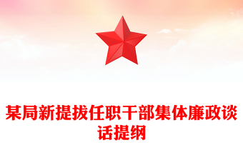 某局新提拔任職干部集體廉政談話提綱