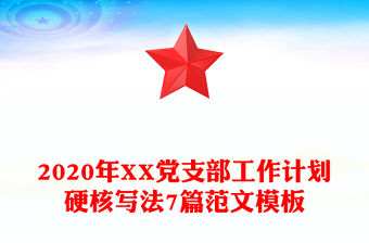 2020年XX黨支部工作計劃硬核寫法7篇范文模板