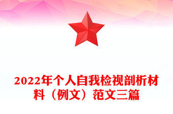 2022年個人自我檢視剖析材料（例文）范文三篇