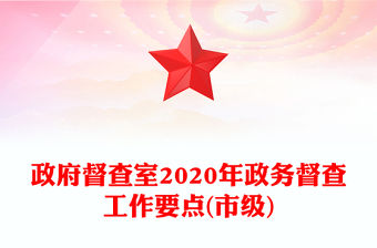 政府督查室2020年政務督查工作要點(市級)