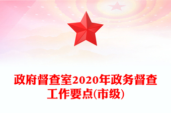 政府督查室2020年政務督查工作要點(市級)