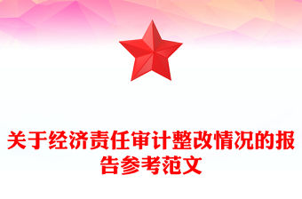 關于經濟責任審計整改情況的報告參考范文