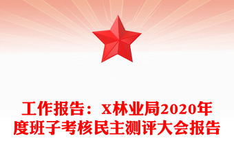 工作報告:X林業(yè)局2020年度班子考核民主測評大會報告