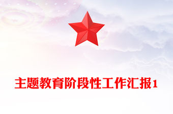 主題教育階段性工作匯報1