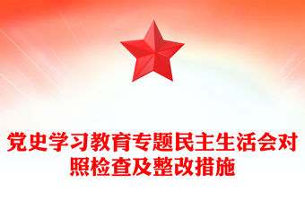 黨史學習教育專題民主生活會對照檢查及整改措施