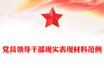 黨員領(lǐng)導(dǎo)干部現(xiàn)實(shí)表現(xiàn)材料范例
