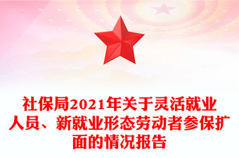 社保局2021年關于靈活就業人員、新就業形態勞動者參保擴面的情況報告