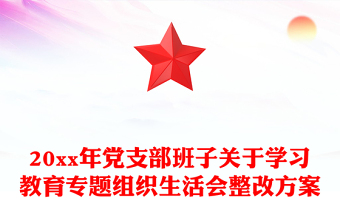 20xx年黨支部班子關(guān)于學(xué)習(xí)教育專題組織生活會(huì)整改方案