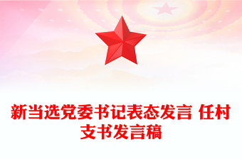 新當(dāng)選黨委書記表態(tài)發(fā)言 任村支書發(fā)言稿