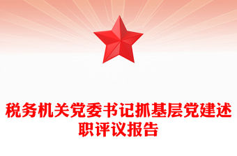 稅務機關黨委書記抓基層黨建述職評議報告