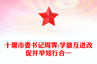 十堰市委書記周霽:學做互進改促并舉知行合一