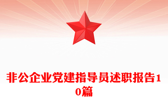 非公企業(yè)黨建指導(dǎo)員述職報告10篇