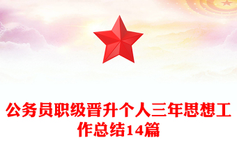 公務(wù)員職級(jí)晉升個(gè)人三年思想工作總結(jié)14篇