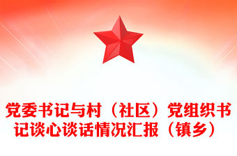 黨委書記與村（社區）黨組織書記談心談話情況匯報（鎮鄉）