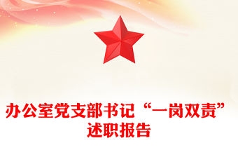 辦公室黨支部書記“一崗雙責”述職報告