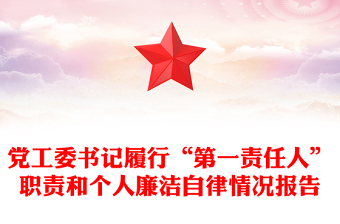 黨工委書(shū)記履行“第一責(zé)任人”職責(zé)和個(gè)人廉潔自律情況報(bào)告