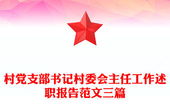 村黨支部書記村委會主任工作述職報告范文三篇