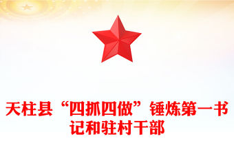 天柱縣“四抓四做”錘煉第一書記和駐村干部